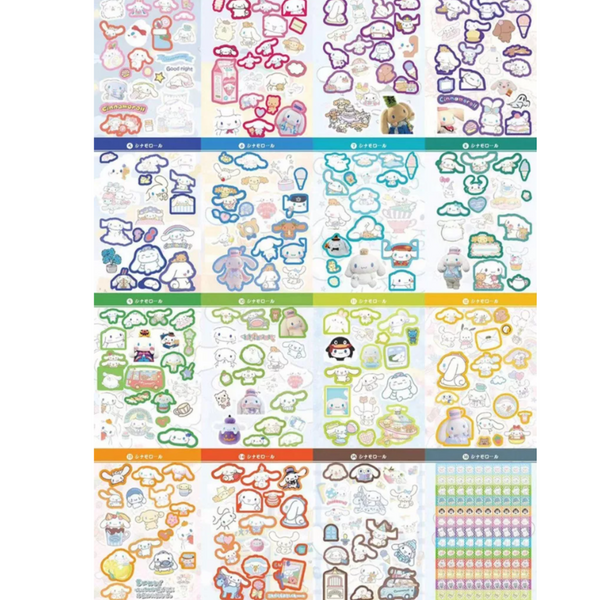 Libreta 450 Stickers Kuromi / My melody / Hello Kitty / Cinnamoroll