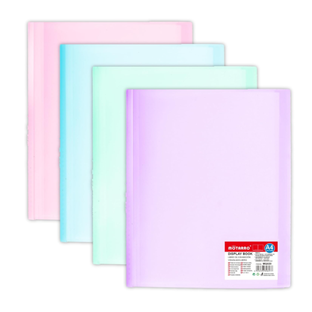 Carpeta Archivadora Color Pastel 20 Fundas Transparentes A4
