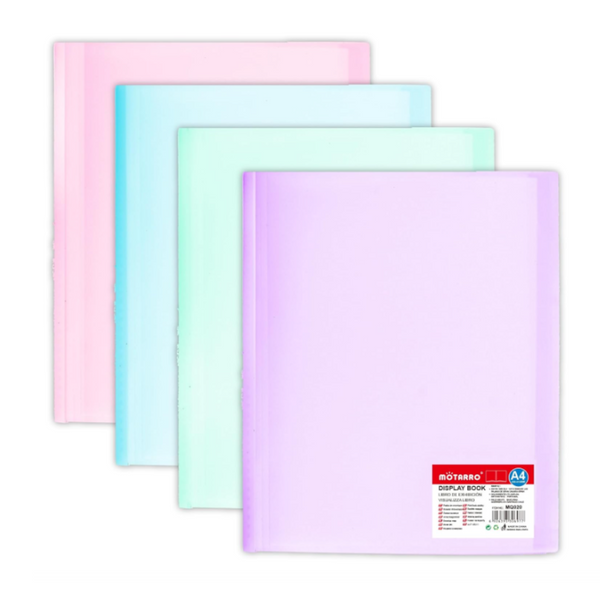 Carpeta Archivadora Color Pastel 20 Fundas Transparentes A4