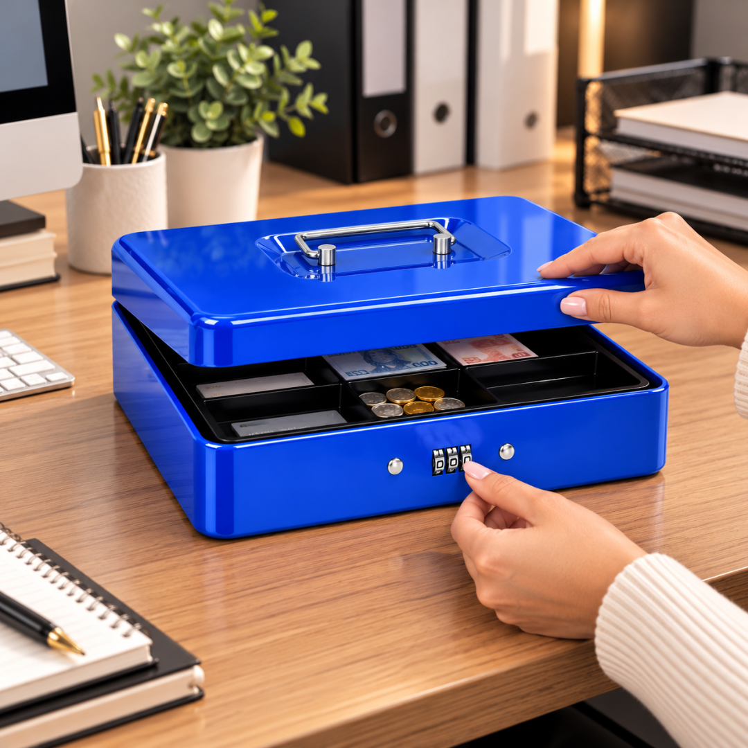 Caja Fuerte Dinero Metálica 30cm X 24cm Combinación Clave