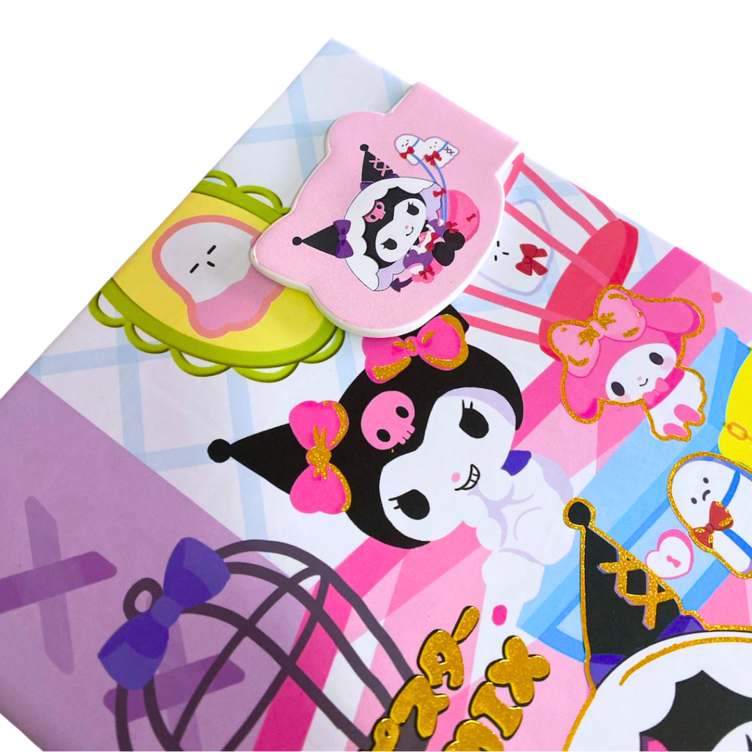 Set Agenda Libreta Kuromi + 1 Lápiz Multicolor Kawaii