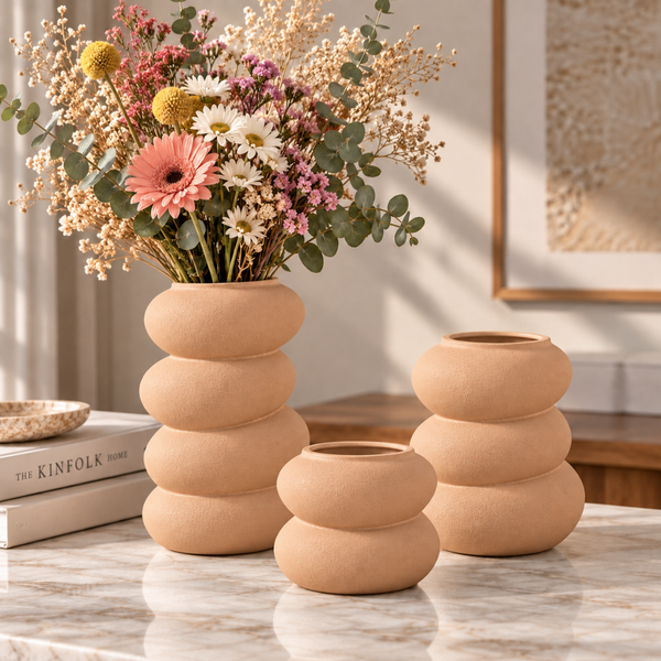 Jarrón Florero Decorativo Cerámica Moderno Mate 23,5 Cm