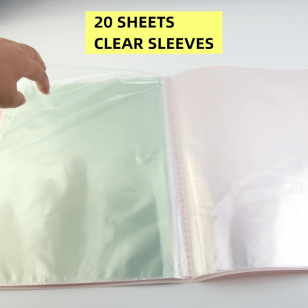 Carpeta Archivadora Color Pastel 20 Fundas Transparentes A4