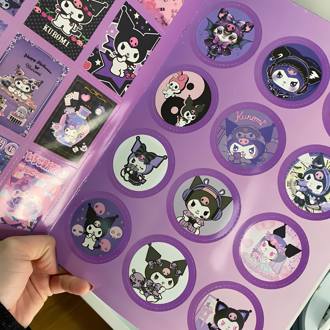 Libro Para Colorear De Kuromi + 24 Lápices De Cera Crayón