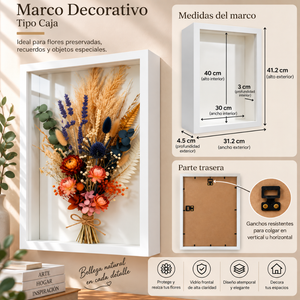 Marco Shadow Box Para Foto 30x40 Cm Profundidad 3 Cm Madera