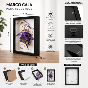 Marco Caja 15x20 Para Fotos Arte Decoración Con Profundidad
