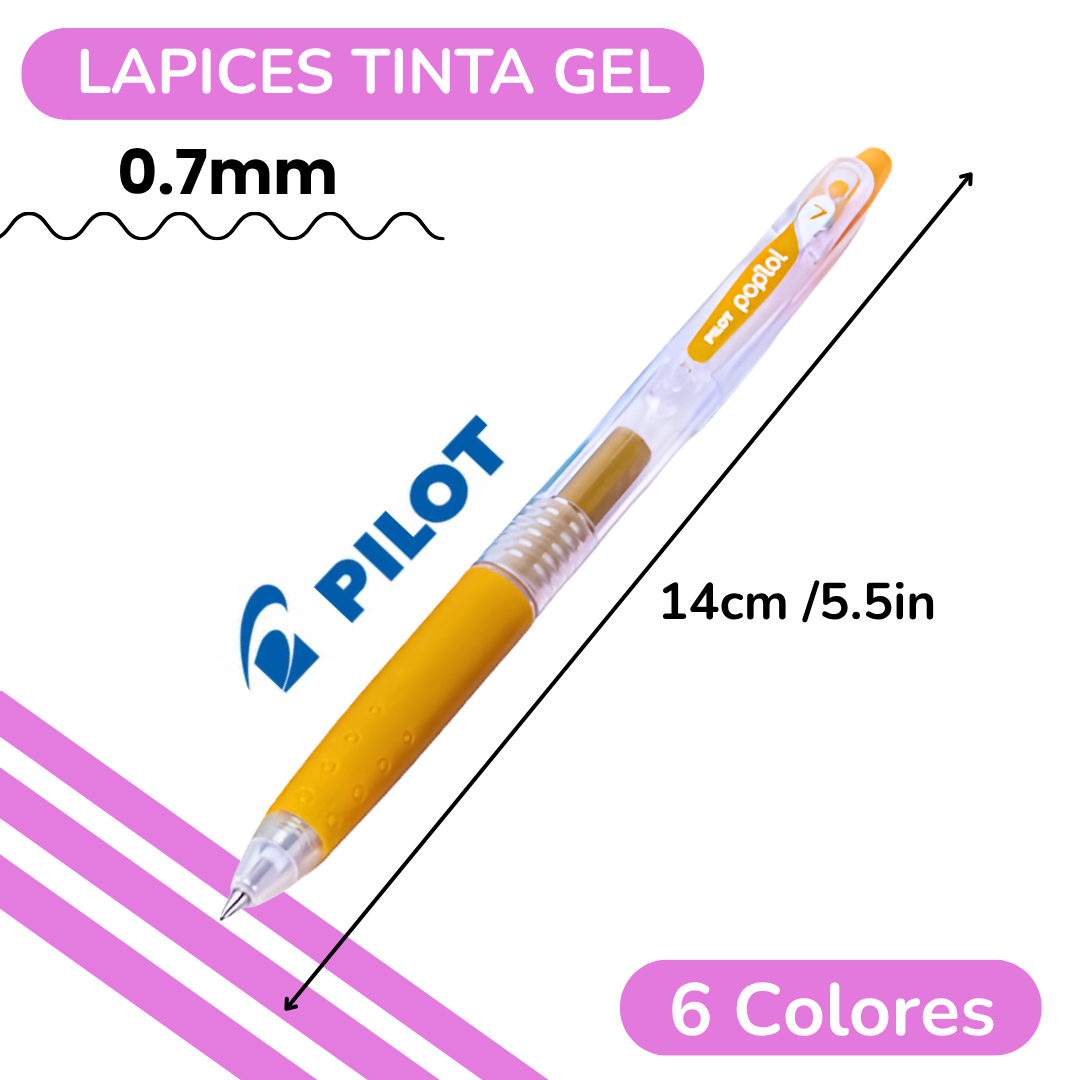 Lápices Tinta Gel 0.7mm Pilot Pop'lol Lover Set De 6