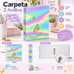 Archivador A4 Binder Carpeta Organizadora De 2 Anillos