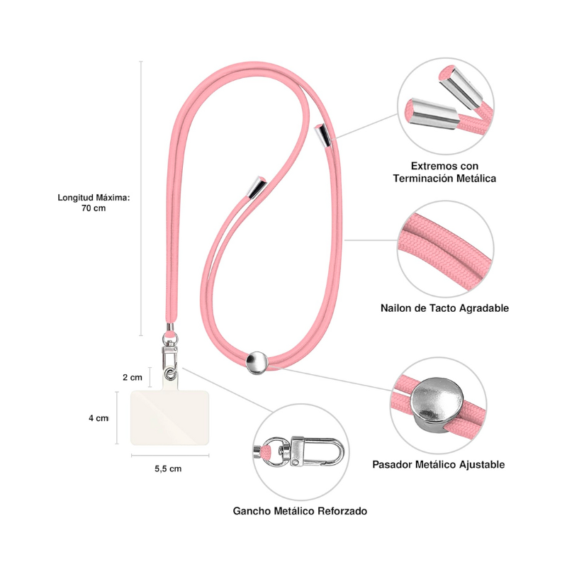 Colgante Para Carcasa De Celular Cordón Universal Antirrobo