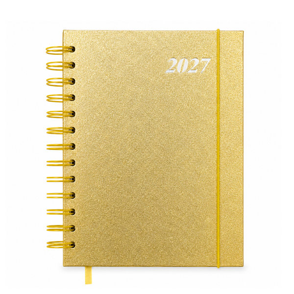 Agenda 2027 A5 Anillada Tapa Dura Planner Con Elástico