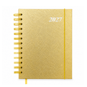 Agenda 2027 A5 Anillada Tapa Dura Planner Con Elástico