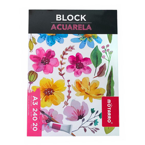Block Para Acuarela A3 Croquera 240gsm 20 Hojas