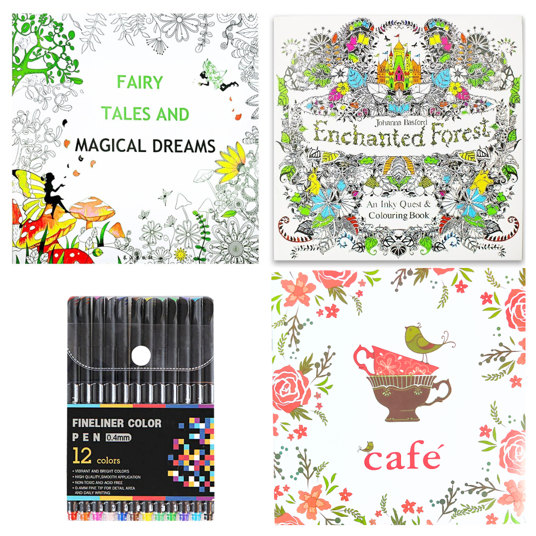 Set Mandalas Para Colorear + 12 Lápices Tiralinea Colores