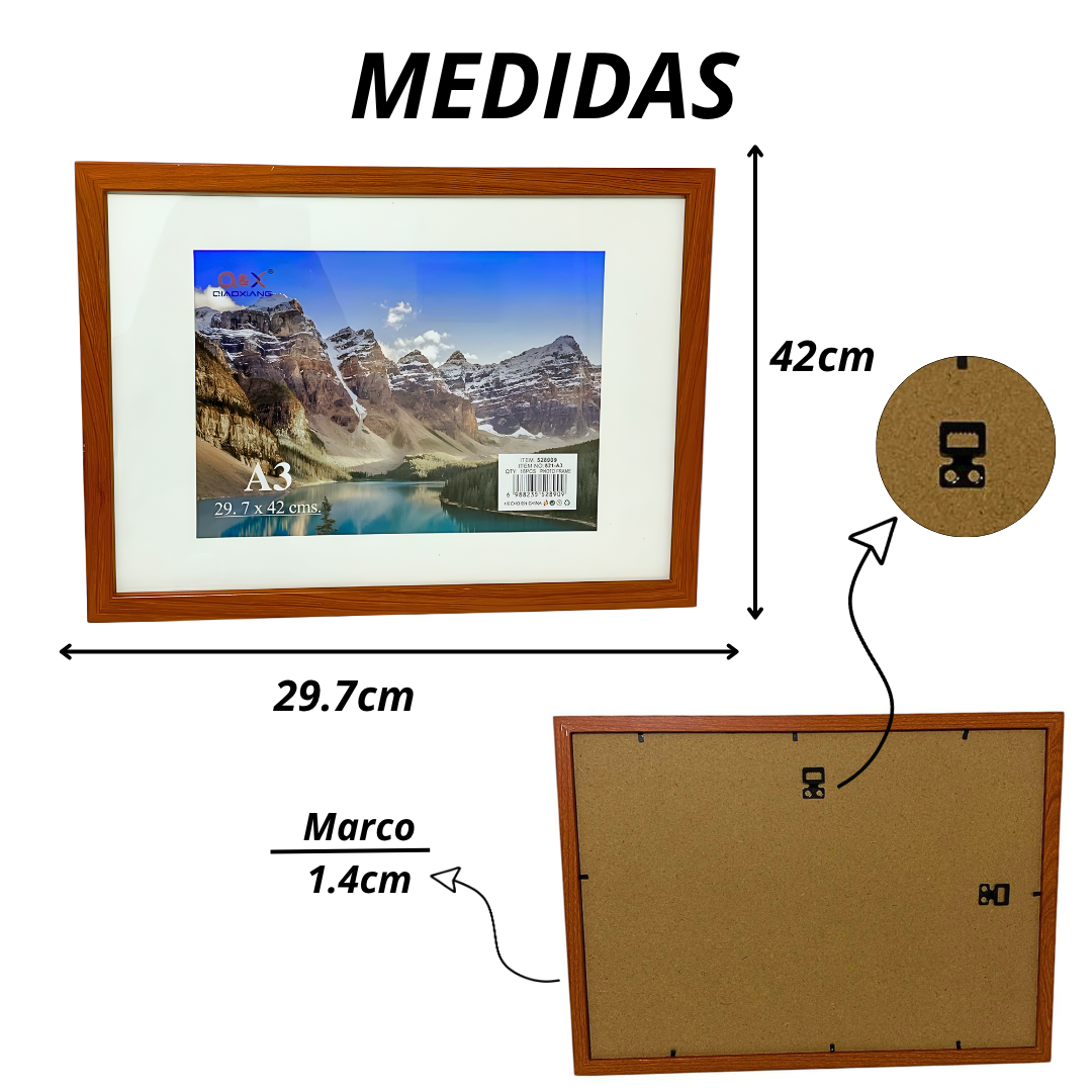 Marco Para Foto A3 29.7x42 Cm Cuadro Portarretrato