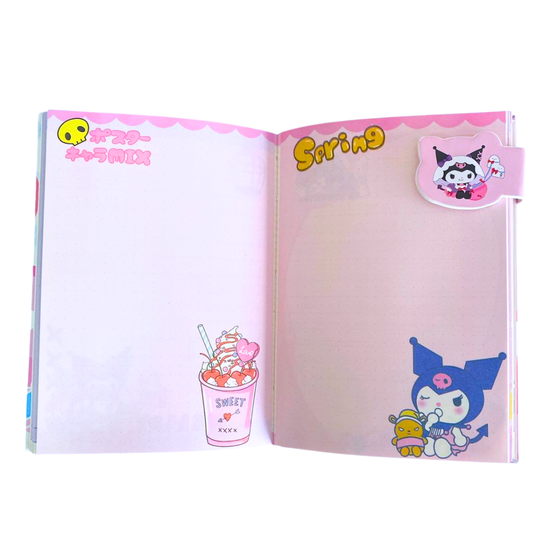 Set Agenda Libreta Kuromi + 1 Lápiz Multicolor Kawaii