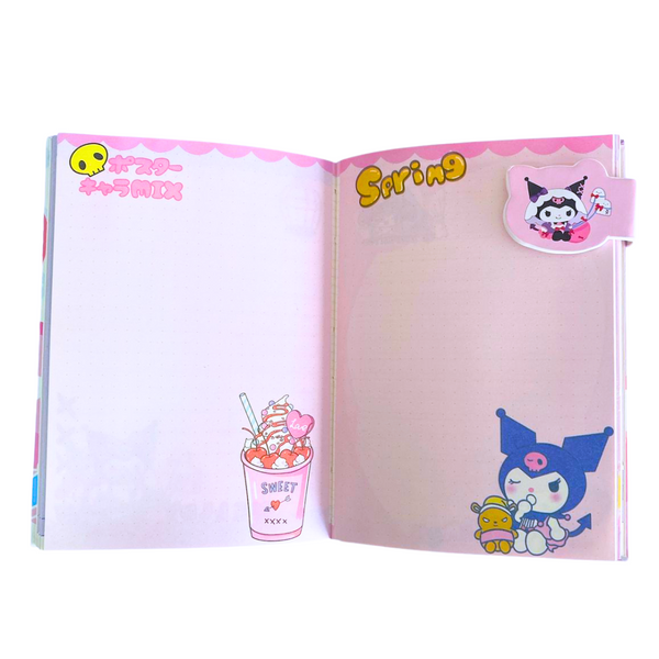 Set Agenda Libreta Kuromi + 1 Lápiz Multicolor Kawaii