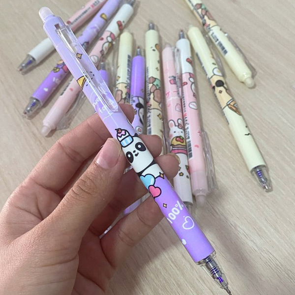 Pack 12 Lápices Tinta Gel 100% Borrable Diseño Kawaii