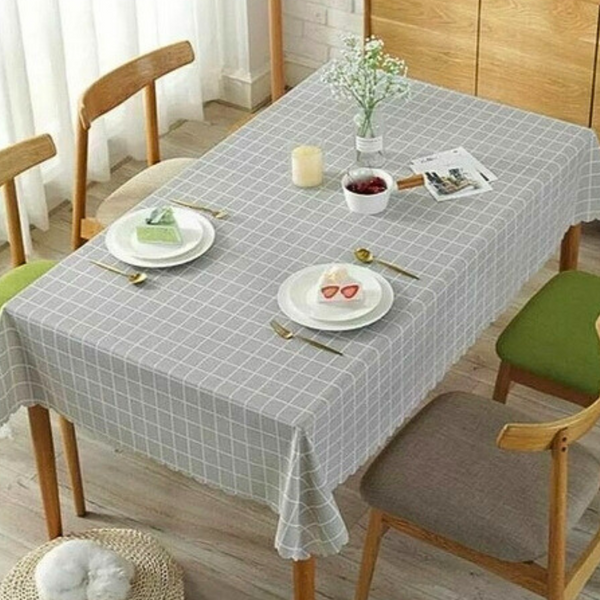 Mantel Rectangular De Plástico Con Diseño De Cuadros