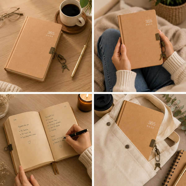 Planner Anual 365 Días Libreta A5 Sin Fechas Con Candado