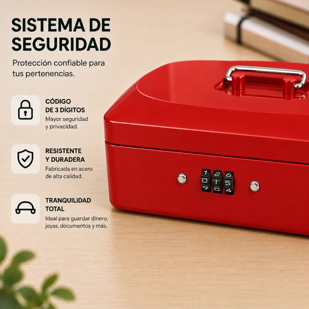 Caja Fuerte Dinero Metálica 33cm X 24cm Combinación Clave