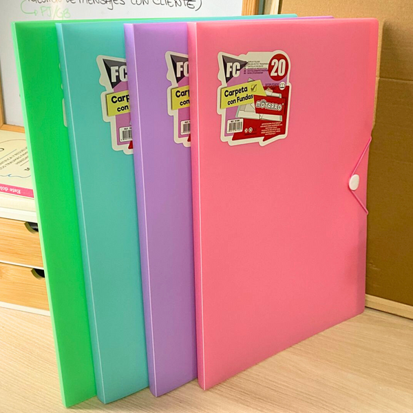 Carpeta Archivadora Tamaño Oficio Con 20 Fundas Transparente