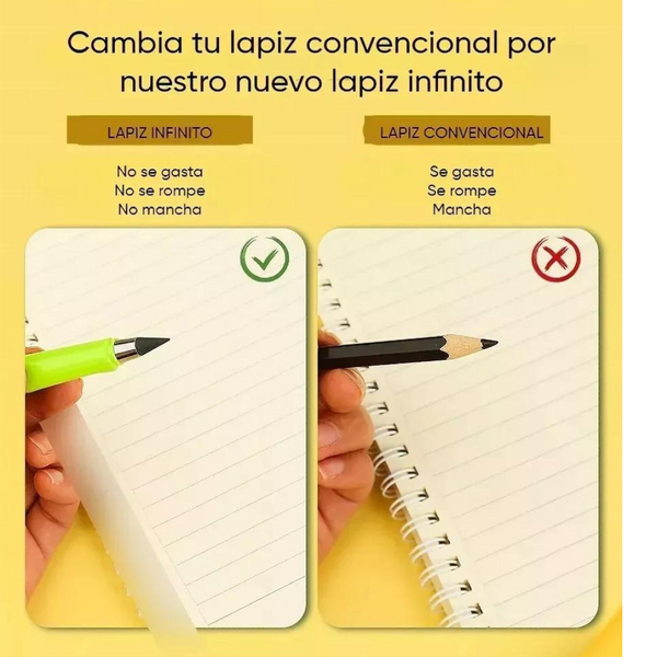 Set 3 Lápices Eterno Infinito Grafito Con Repuesto Y Goma