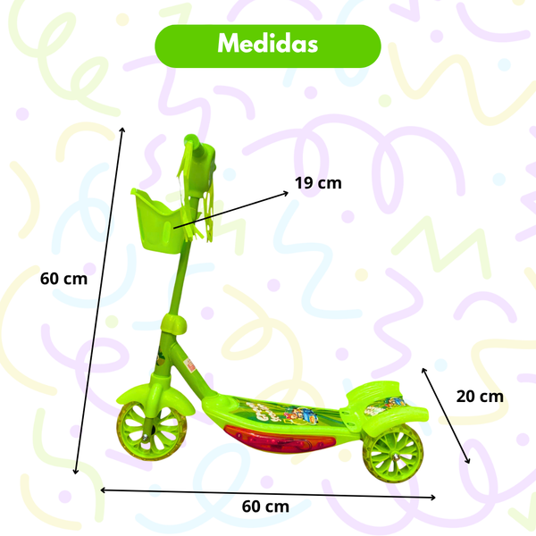 Monopatín Scooter De 3 Ruedas Con Luces Y Sonidos