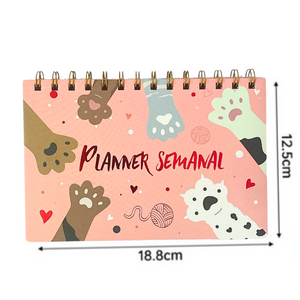 Planner Semanal Planificador Diario Diseño Gatitos Kawaii