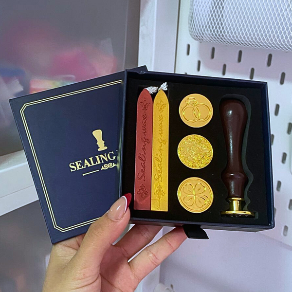 Sello Con Lacre Vintage Timbre Cera Tarjetas