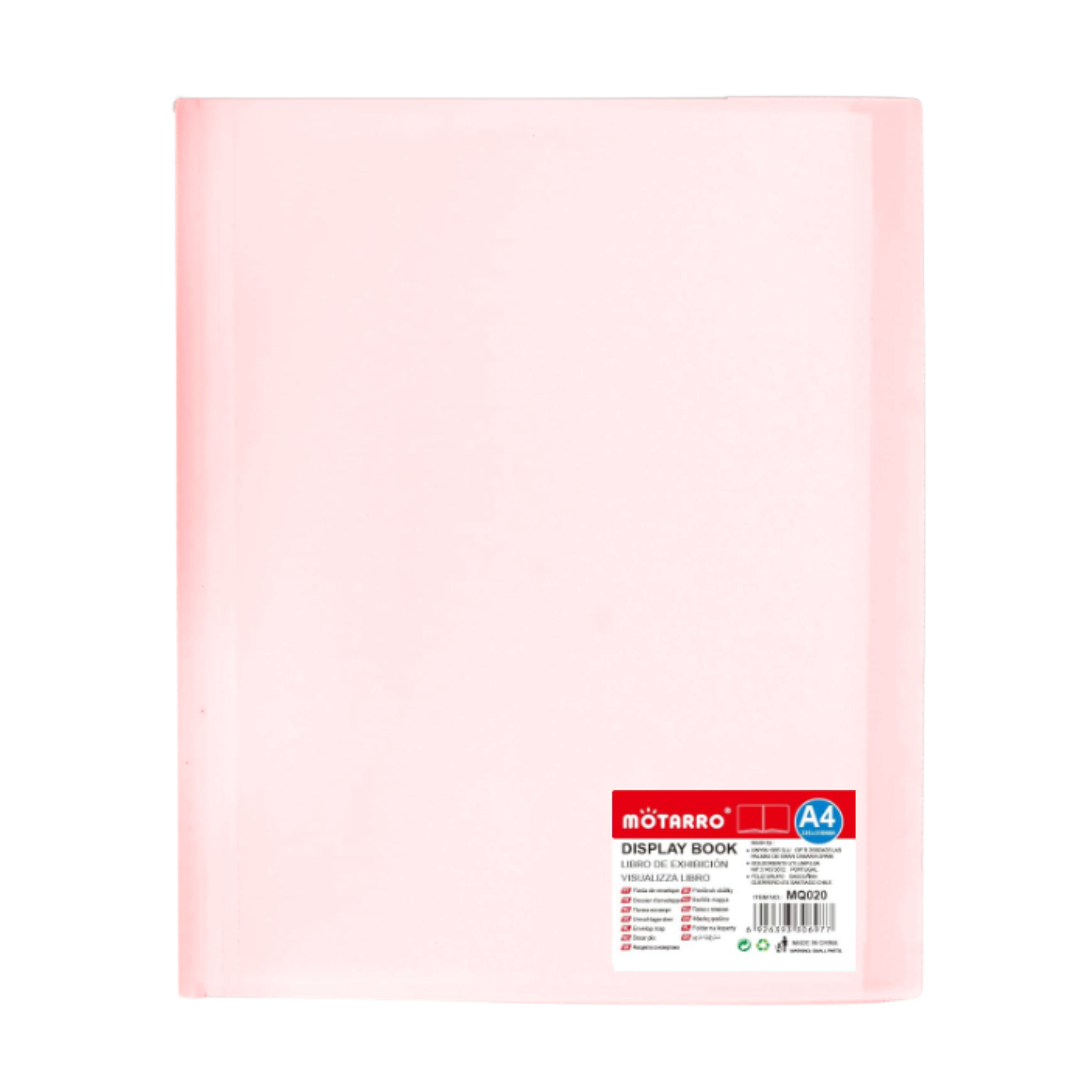 Carpeta Archivadora Color Pastel 20 Fundas Transparentes A4