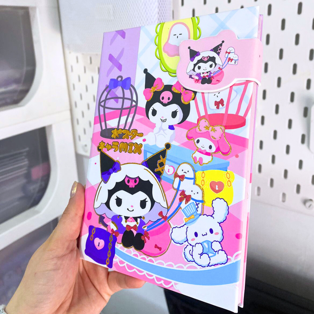 Set Agenda Libreta Kuromi + 1 Lápiz Multicolor Kawaii