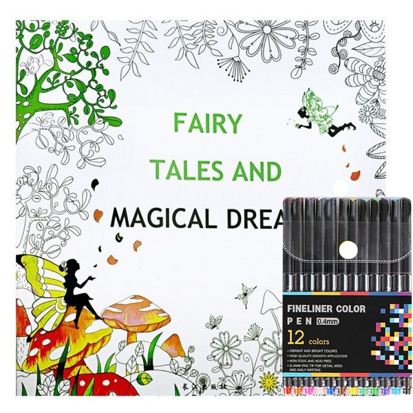 Mandalas Para Colorear + Lápices Tiralinea 12 Colores