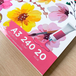 Block Para Acuarela A3 Croquera 240gsm 20 Hojas