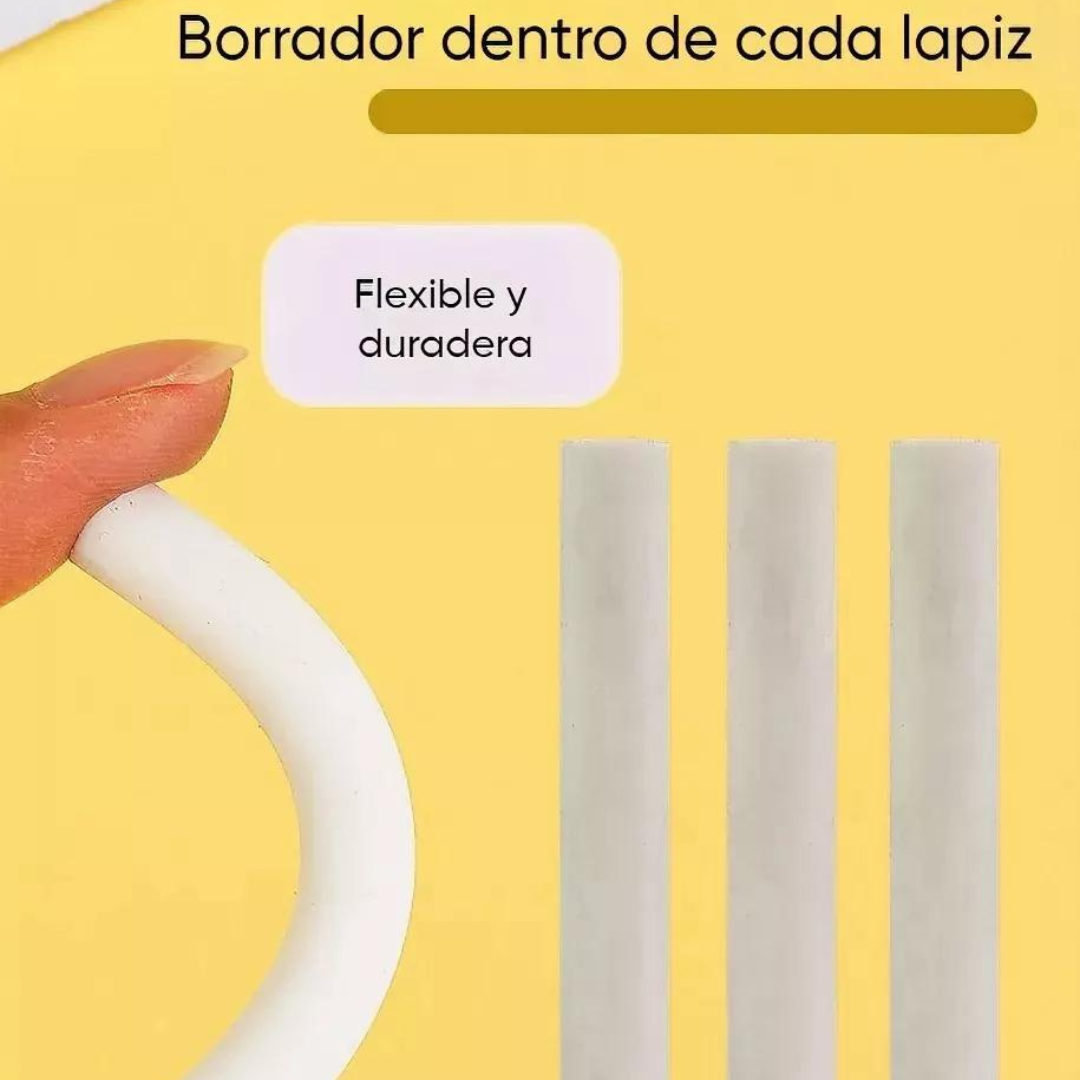 Set 3 Lápices Eterno Infinito Grafito Con Repuesto Y Goma