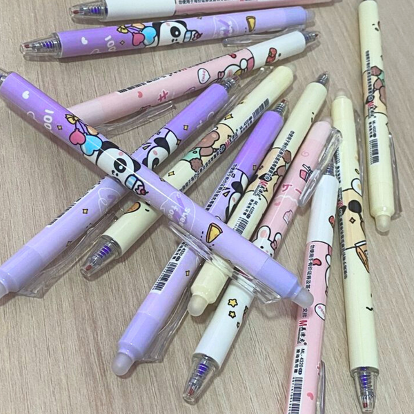 Pack 12 Lápices Tinta Gel 100% Borrable Diseño Kawaii