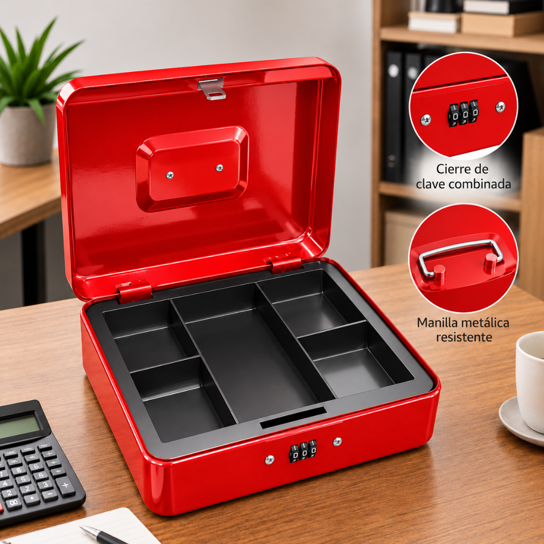 Caja Fuerte Dinero Metálica 30cm X 24cm Combinación Clave