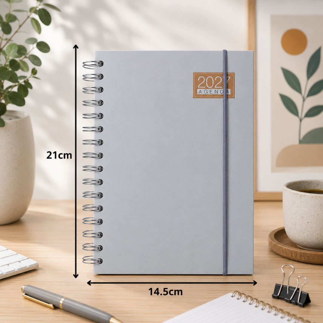 Agenda 2027 A5 Anillada Tapa Dura Planificador Diario Kawaii