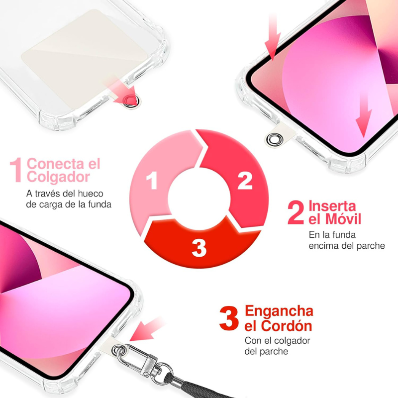 Colgante Para Carcasa De Celular Cordón Universal Antirrobo