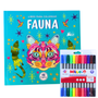 Libro Mándala Fauna + 12 Plumones Doble Punta Fina/gruesa