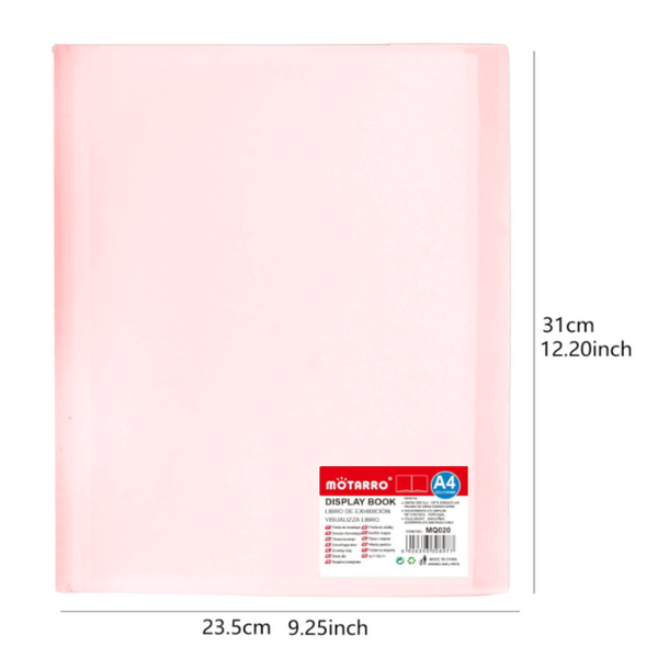 Carpeta Archivadora Color Pastel 20 Fundas Transparentes A4