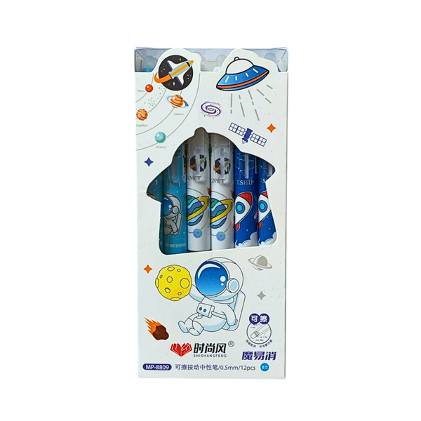 Pack 12 Lápices Tinta Gel 100% Borrable Diseño Kawaii