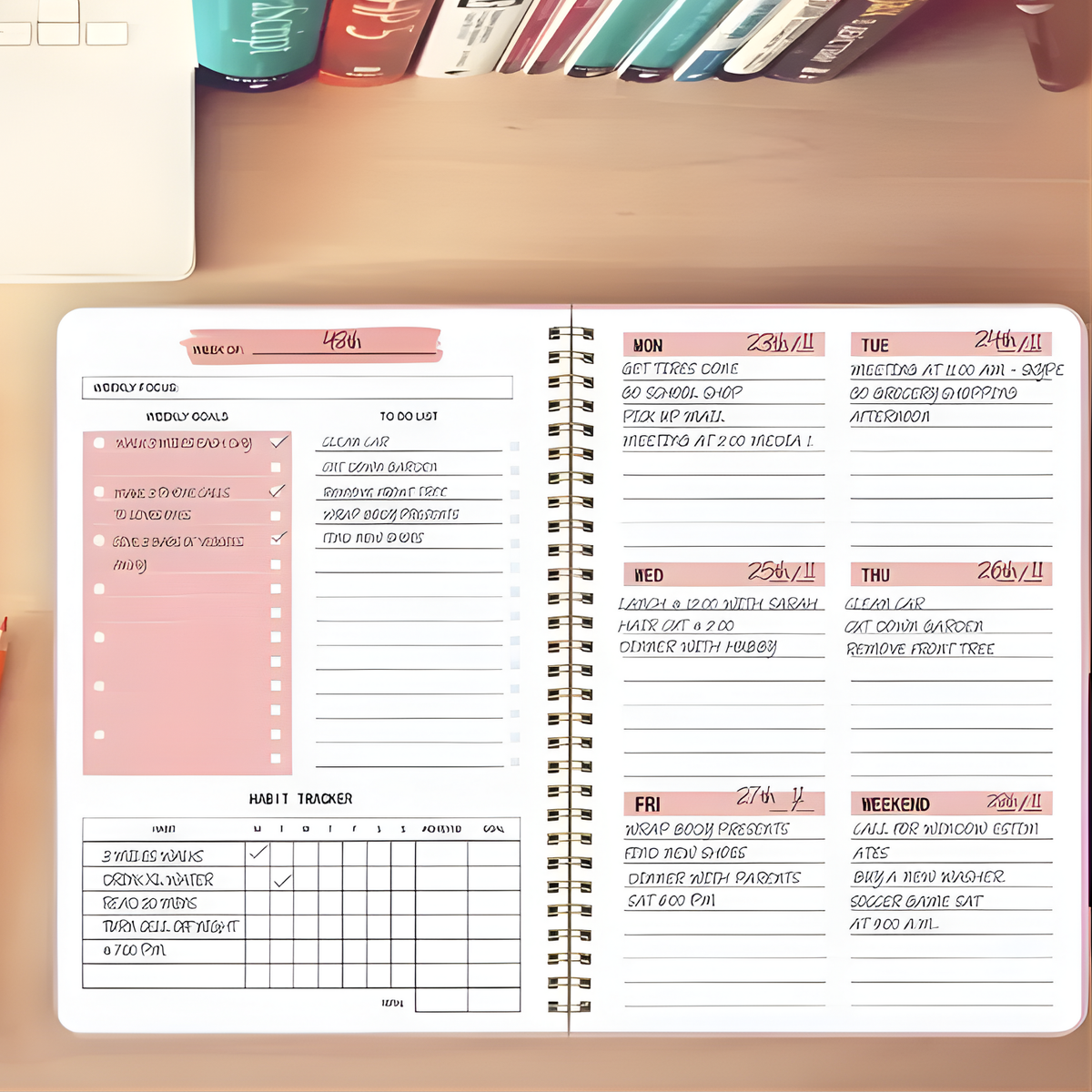 Planificador Semanal Kawaii