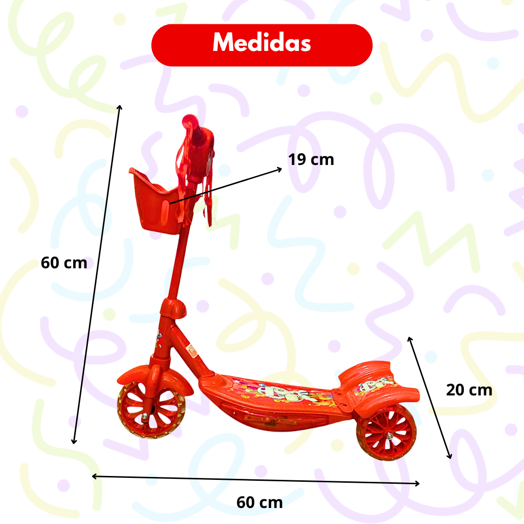 Monopatín Scooter De 3 Ruedas Con Luces Y Sonidos