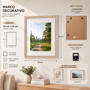 Marco Decorativo Para Fotos 50x60 Cm Cuadro Portarretrato