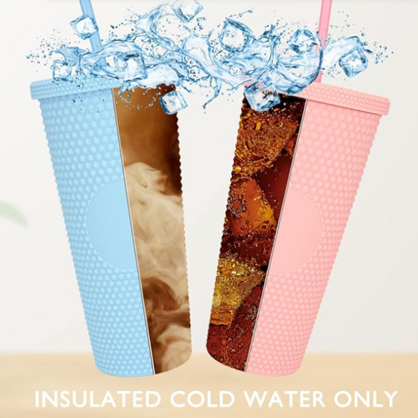 Vaso Tumbler Acrílico Frio/Caliente con Bombilla Dupe 700 ml