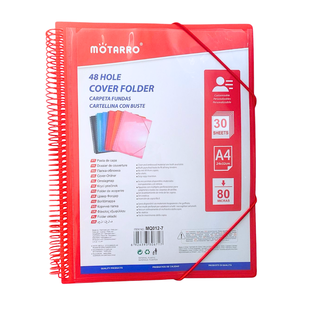 Carpeta Archivadora Anillada A4 Con 30 Fundas Transparentes