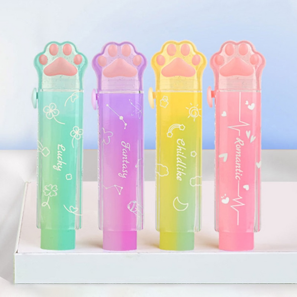 Pack Gomas De Borrador Patita Gato Retractil Kawaii