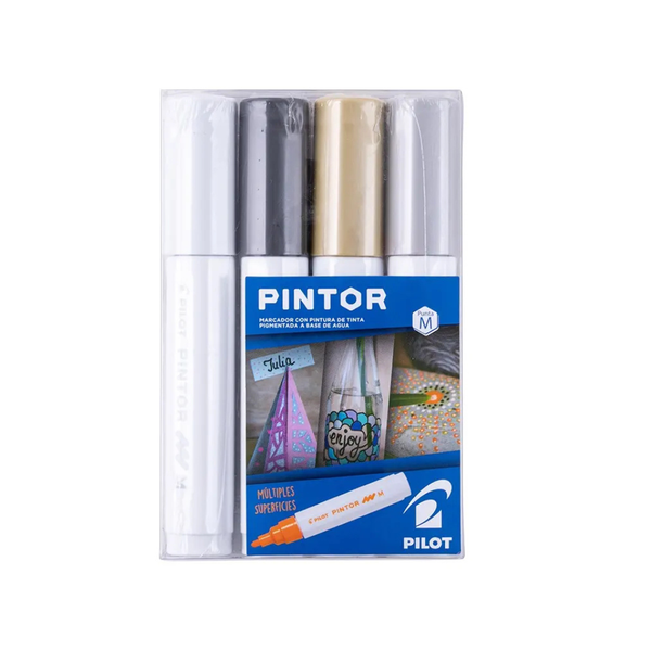 Plumones Acrílicos Marcadores Pintor Pilot Punta 4,5mm 4uni