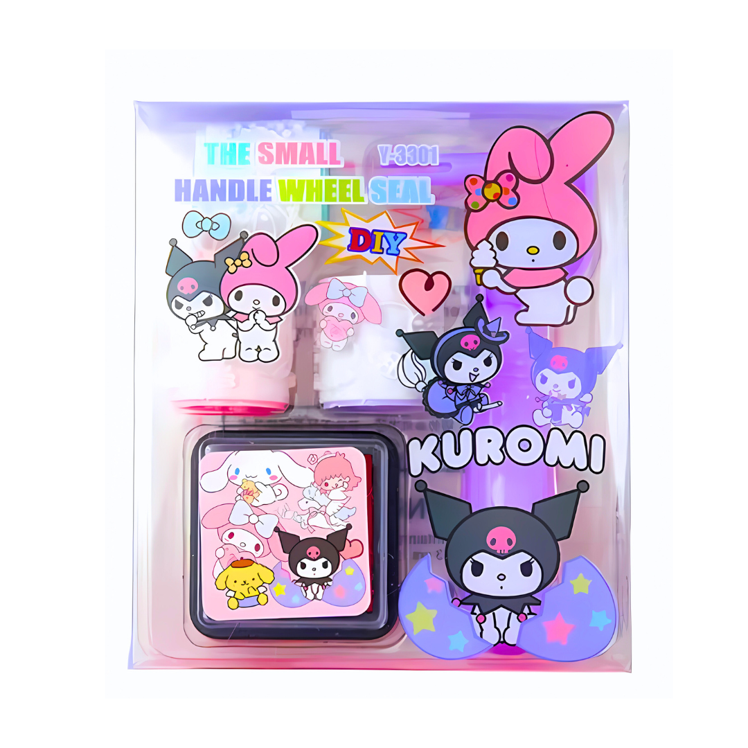 Kit Sello de Timbre Manual Kuromi Kawaii