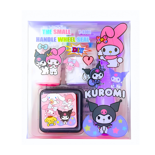 Kit Sello de Timbre Manual Kuromi Kawaii